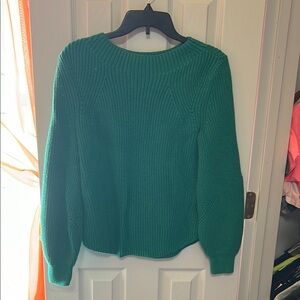 GAP Green Crew Neck Sweater with Ribbed Knit
